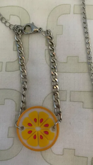 Parure collana e bracciale frutta