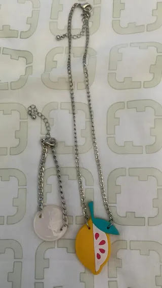 Parure collana e bracciale frutta