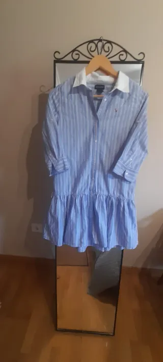 Vestido Polo Ralph Lauren Rayas Azul Blanco