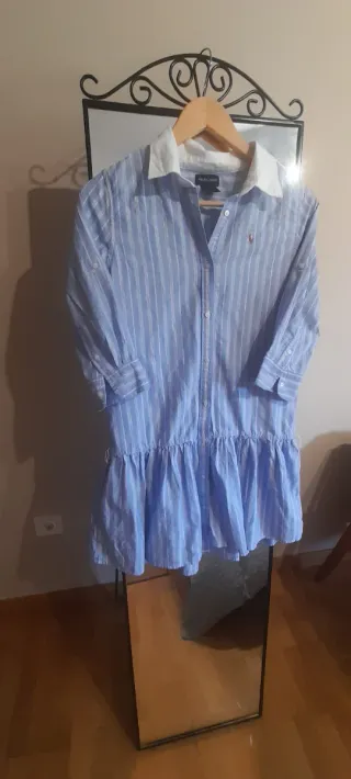 Vestido Polo Ralph Lauren Rayas Azul Blanco