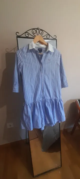 Vestido Polo Ralph Lauren Rayas Azul Blanco