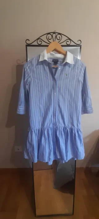 Vestido Polo Ralph Lauren Rayas Azul Blanco
