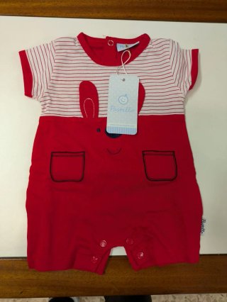 Pagliaccetto neonato con gilet e papillon