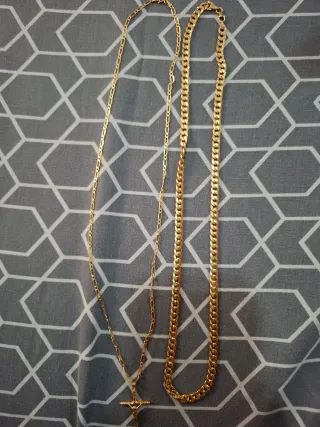 Lote de Cadenas de oro 18ky cruz Todo pesa 14,9 G