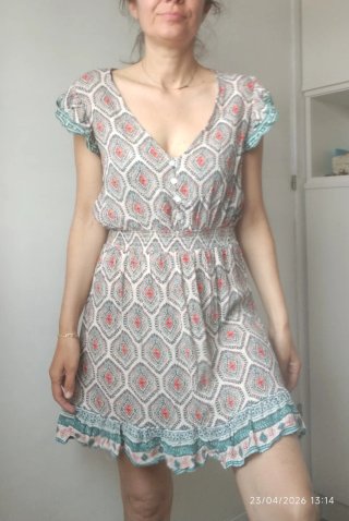 Vestido Springfield Talla M Estampado Bohemio