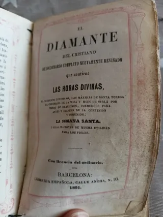 Devocionario antiguo 1851