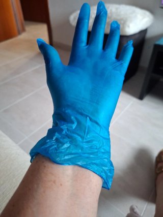 2 Cajas Guantes Vinilo azul Talla S Med Anka