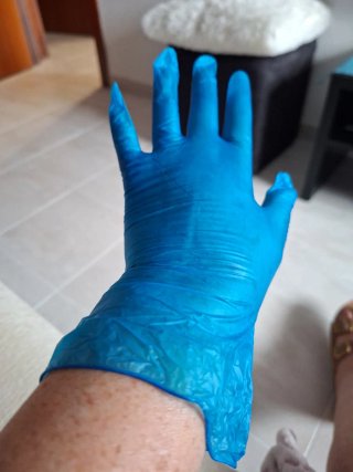 2 Cajas Guantes Vinilo azul Talla S Med Anka
