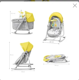 Hamaca minicuna mecedora  Kinderkraft  5en1NARANJA