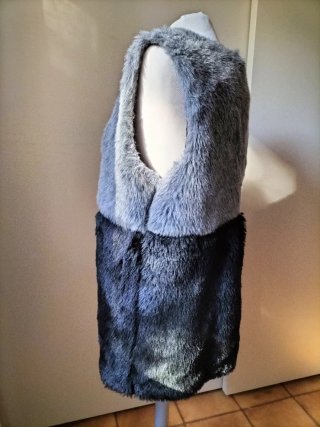 Gilet donna ecopelliccia grigio