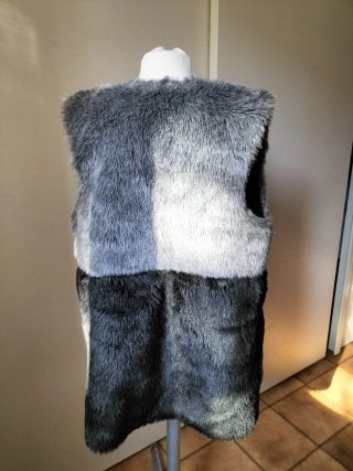 Gilet donna ecopelliccia grigio