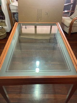 Mesa de comedor extensible madera color cerezo