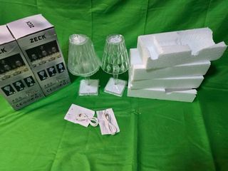 2 Lampade Tavolo Cristallo Effetto LED