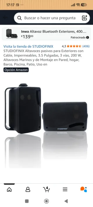 Altavoces Studiofinix 3.5 200W Interior/Exterior