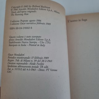 Stephen King Richard Bachman L'uomo in fuga Oscar
