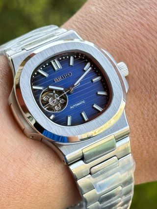 Reloj Seiko Mod tipo Nautilus Open Heart