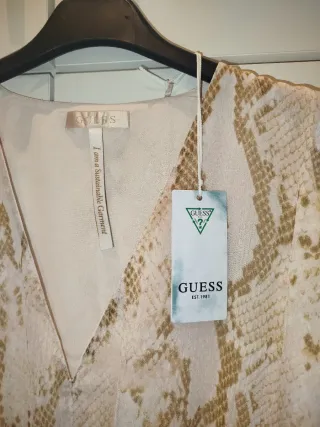 Abito Guess fantasia pitone beige/oro taglia 42