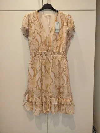Abito Guess fantasia pitone beige/oro taglia 42
