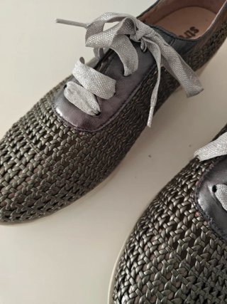 Zapatillas mujer talla 41 grises y plateadas