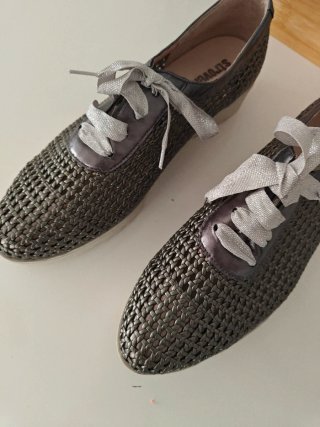 Zapatillas mujer talla 41 grises y plateadas