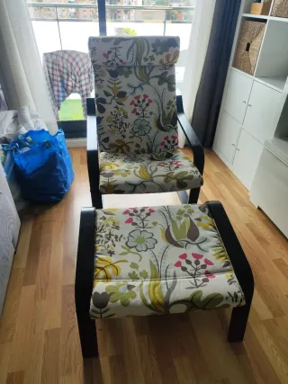 Sillón tumbona con reposapiés