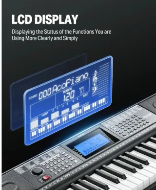 Piano teclado Donner 61 teclas con soporte y banqu