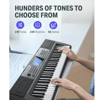 Piano teclado Donner 61 teclas con soporte y banqu