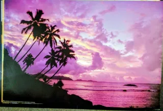 Stampa paesaggio tropicale tramonto