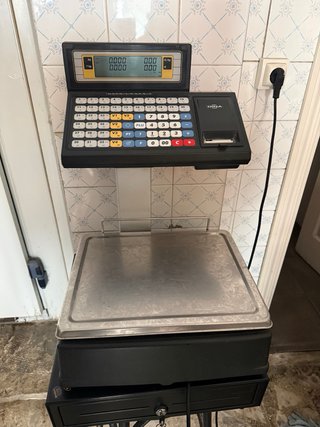 Báscula digital con cajón portamonedas