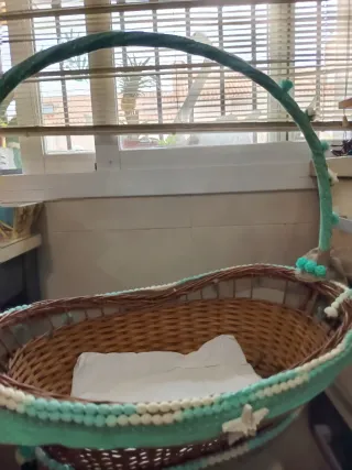 Cesta de Mimbre Artesanal - Especial Comuniones