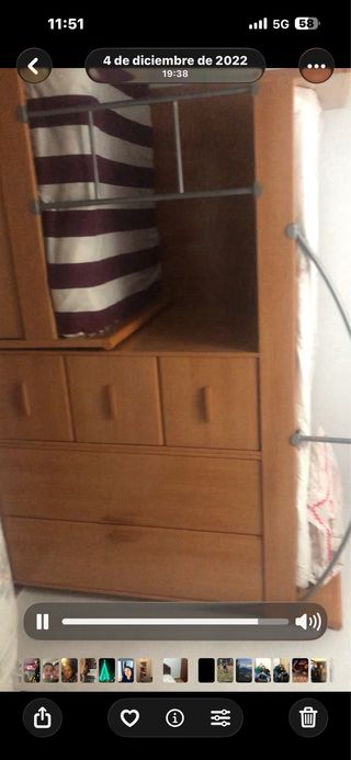 Litera madera 3 camas con armario