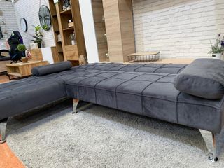 Sofá Cama Chaise Longue Gris 198x146cm