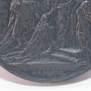 Antica Medaglia Luigi XV Incoronazione 1722 Bronzo