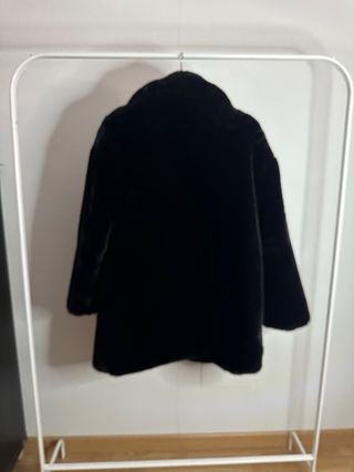 Abrigo Pelo Sintético Zara Mujer Negro Talla M