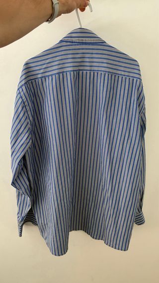 Camisa Vintage Rayas Azul y Blanco