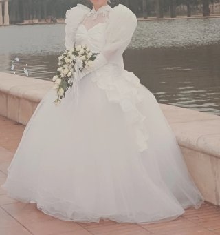 Vestido de Novia Blanco con Tul