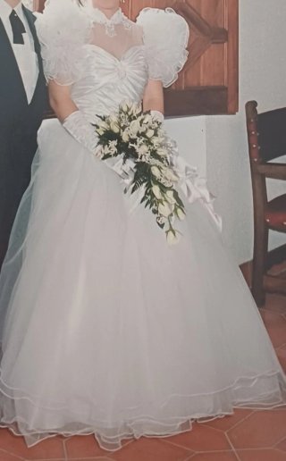 Vestido de Novia Blanco con Tul