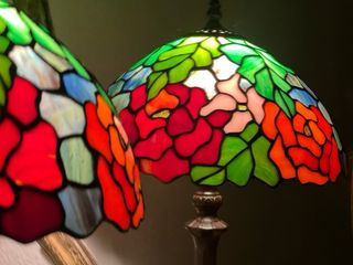 Lámpara Antigua Estilo Tiffany Floral