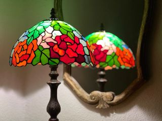 Lámpara Antigua Estilo Tiffany Floral