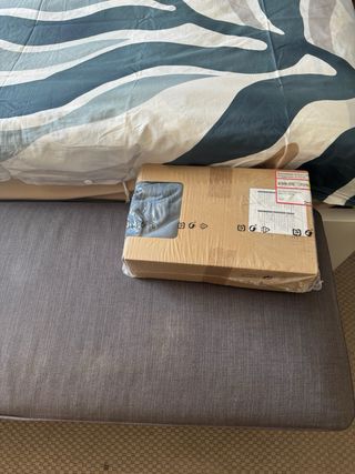 Banco Baúl Stocksund Ikea Gris con funda nueva sin