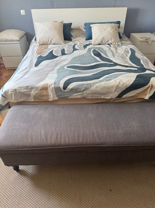 Banco Baúl Stocksund Ikea Gris con funda nueva sin