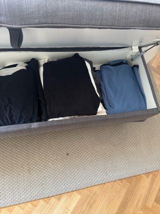 Banco Baúl Stocksund Ikea Gris con funda nueva sin