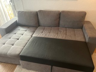 Sofá modular gris tela