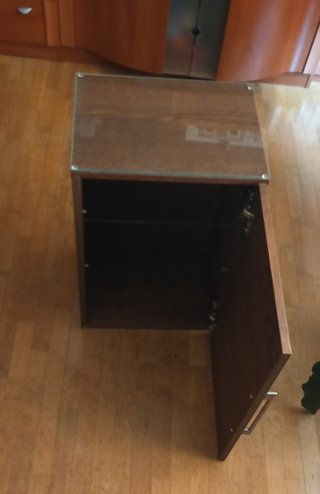 Mueble de baño madera y cristal