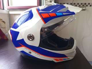 Casco Modular Moto Scorpion Azul Blanco