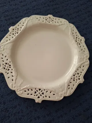 Plato Leedsware Porcelana Blanco