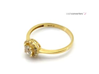 sortija oro 18k con piedra con circonita