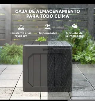 Baúl exterior de plástico negro