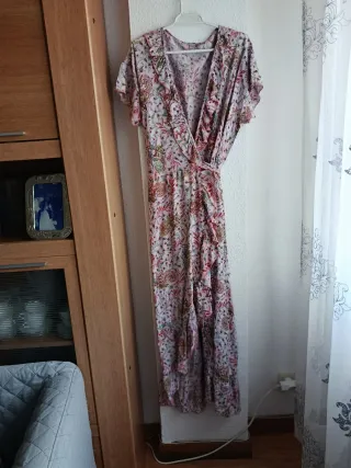 Vestido largo escote cruzado T.44
