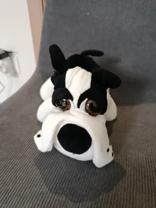 Lote 3 peluches perro blanco y negro